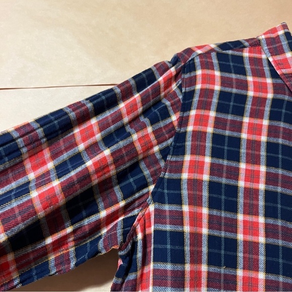 Trovata Birds Of Paradis | Logan Henley Plaid Popover Top Button Blouse Size L - Picture 6 of 10